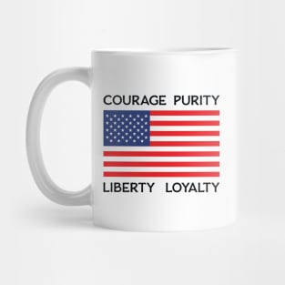 American Flag Courage Purity Liberty Loyalty Mug